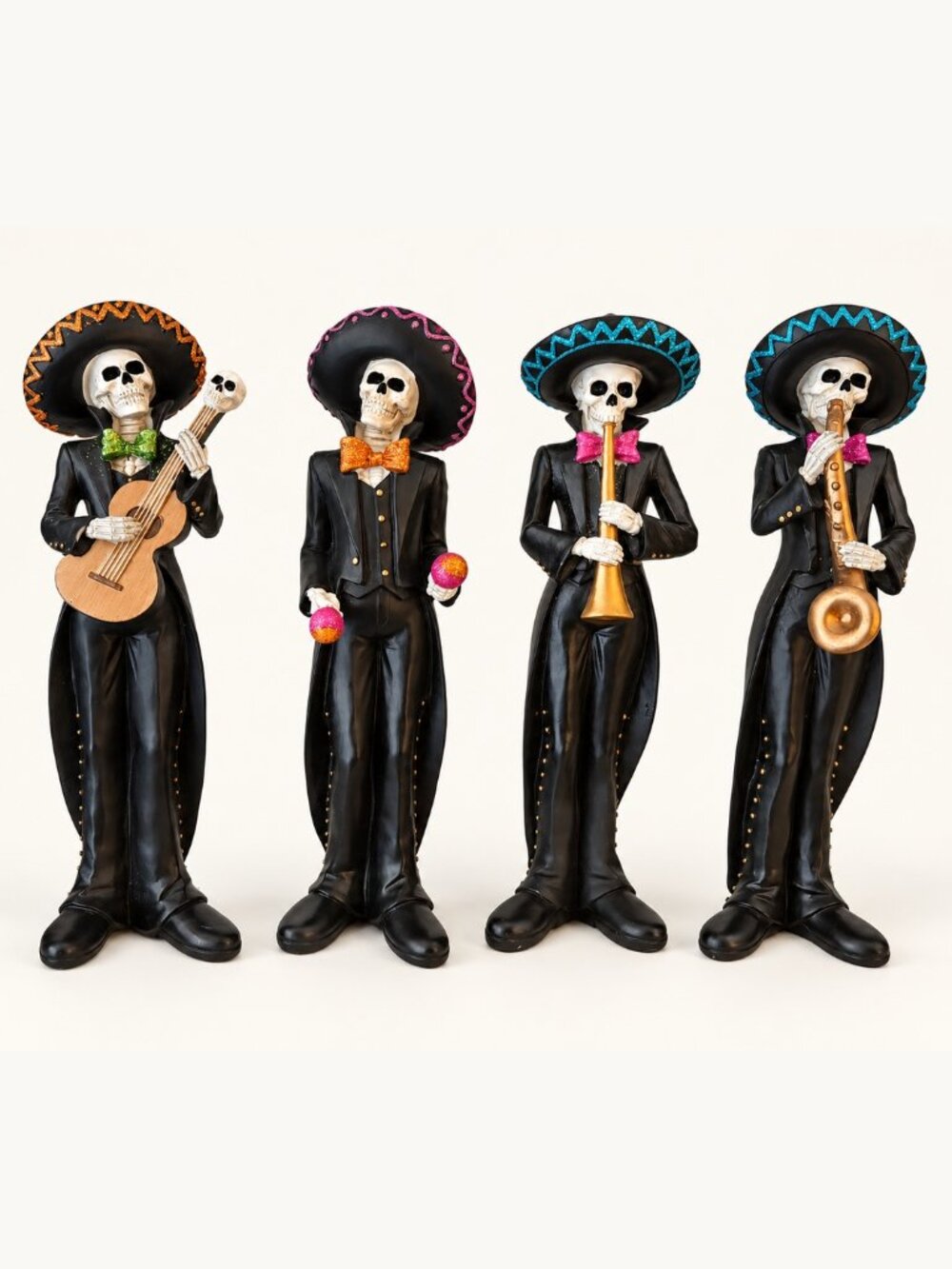 Day of the Dead Skeleton Mariachi Band Figurines 12" Set of 4 Walgreens
